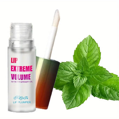 Ginger & Mint Lip Plumper Oil Serum (1/2PCS) – Volumizing Lip Treatment for Fuller, Smoother & Hydrated Lips, Youthful Radiant Lip Care Makeup