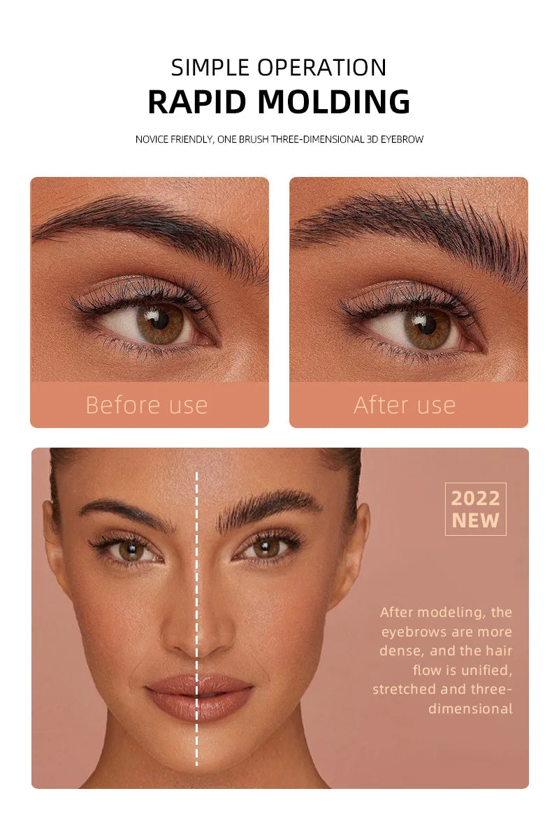 Matte Eyeliner & Eyebrow Cream Gel – Waterproof, Long-Lasting Brow Contouring Cream in Brown & Black for Wild Brows & Concealer