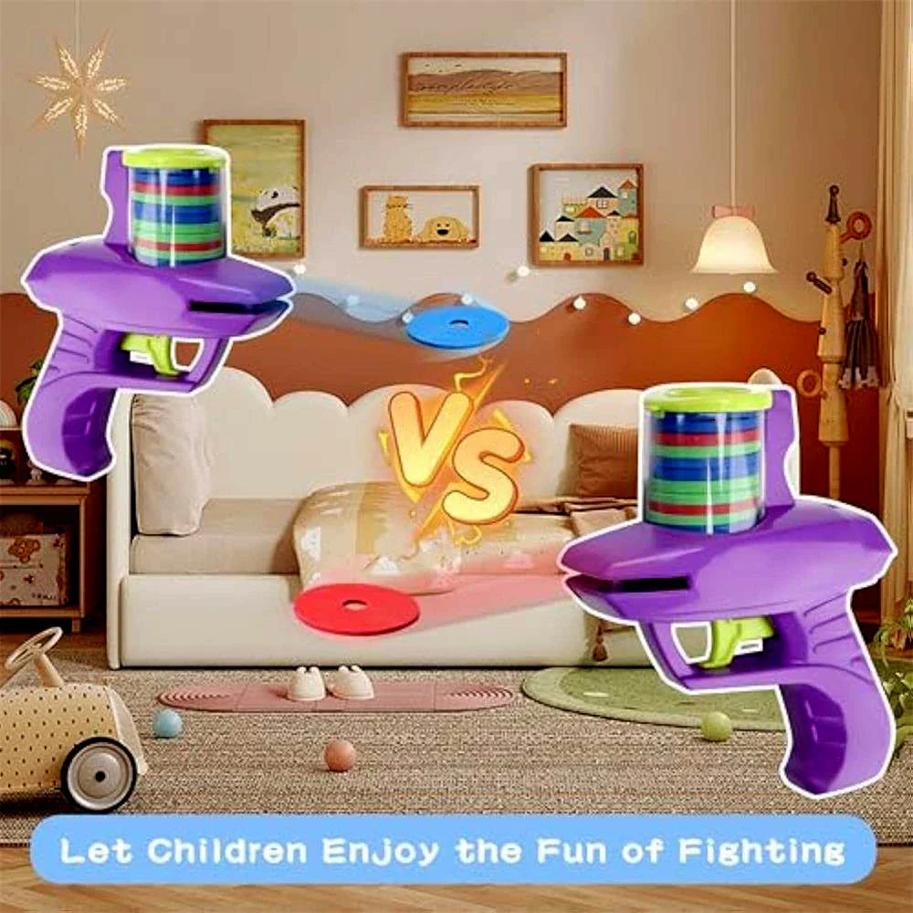Kids Foam Disc Gun Toy – Outdoor Flying Disc Shooting Launcher for Parent-Child Interactive Play