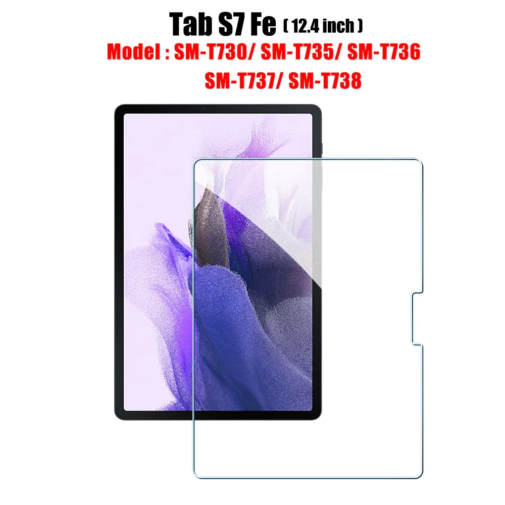 Tempered Glass Screen Protector for Samsung Galaxy Tab – Fits S6 Lite, S7 FE, S8/S8+, S9/S9 FE, S9+, S10, S11, A8, A9 Plus, 12.4" Tablets