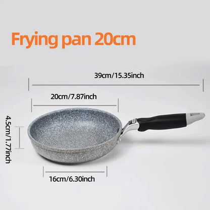 Durable Stone Frying Pan – 20/24/26/28cm Non-Stick Skillet for Pancakes, Eggs & Induction Cooking