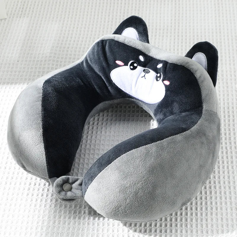 New Hump Cartoon U-shaped Pillow - Pp Cotton Crystal Velvet Embroidery U-shaped Pillow - Car Neck Pillow - Office Nap Neck Pillow