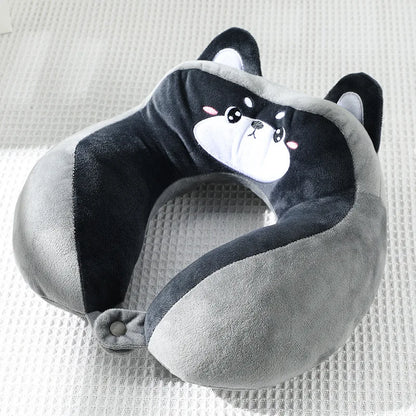 New Hump Cartoon U-shaped Pillow - Pp Cotton Crystal Velvet Embroidery U-shaped Pillow - Car Neck Pillow - Office Nap Neck Pillow