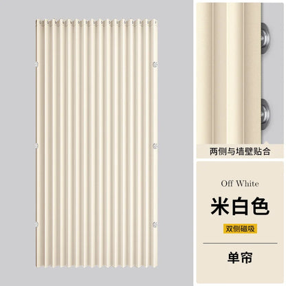 Magnetic Pleated Accordion Door Curtain – Folding Closet & Room Divider Curtain for Bedroom and Living Room