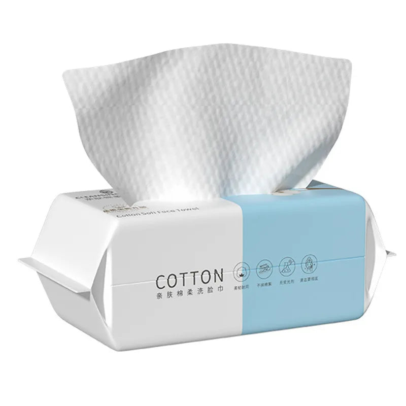 Extra Thick Disposable Facial Towels - Gentle & Absorbent Cotton Makeup Remover Wipes