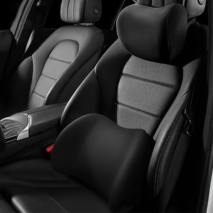 Memory Foam Car Headrest & Lumbar Support Cushion – Ergonomic Neck and Back Pillow for Car & Office Chair