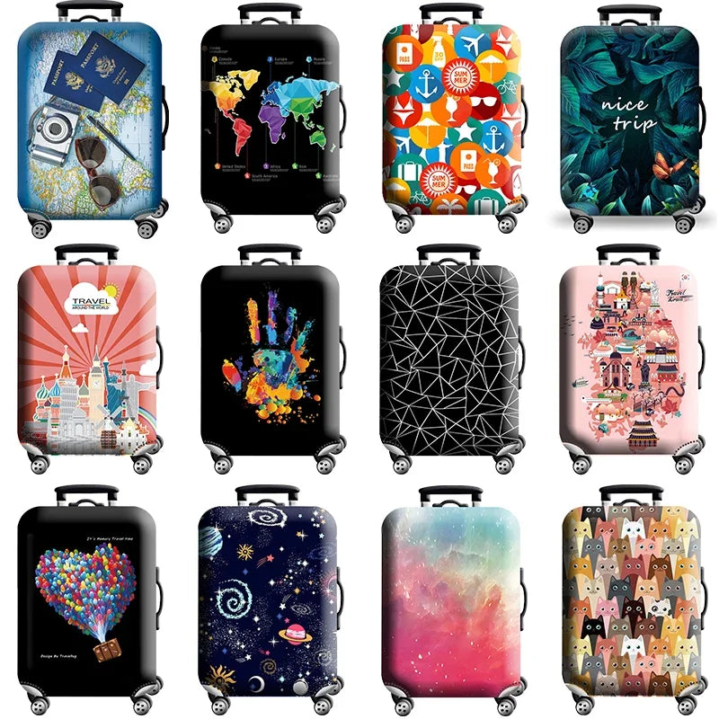 Stretch Fabric Luggage Cover — Dustproof Suitcase Protector for 18-32 Inch Travel Bags