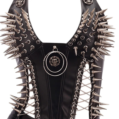 Y2K Gothic Spiked Tank Top - Punk Rock Emo Grunge Festival Style for Women