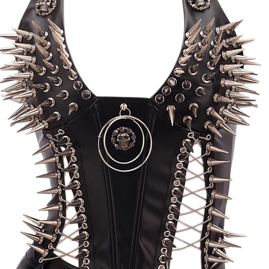 Y2K Gothic Spiked Tank Top - Punk Rock Emo Grunge Festival Style for Women