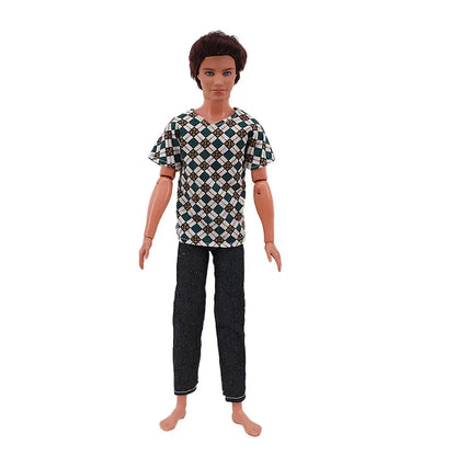 1/6 Boyfriend Doll Clothes Set — High-Quality Sparkling Top & Pants with Wool Hat for Ken Dolls