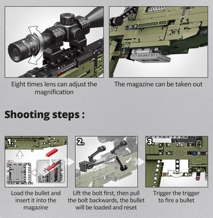 ZKZC WW2 Military Weapon Building Block Set – Shotgun, Sniper & Assault Rifle Toy for Kids Gifts