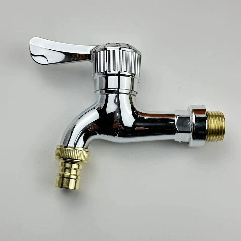 1/2" Wall Mounted Garden Faucet – Male Washer Tap with Quick Connector, Plastic Outdoor Water Hose Valve for Balcony & Garden Use