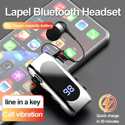 K65 K55 Lavalier Bluetooth 5.2 Headphones - 20 Hours Talk/Music Time, Noise Cancelling, LED Digital Display Wireless Headset