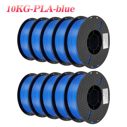 KINGROON 3D Printer Filament 22LBS — 10 Rolls 1KG 1.75mm PETG & PLA, Eco-Friendly Mixed Colors, High Toughness