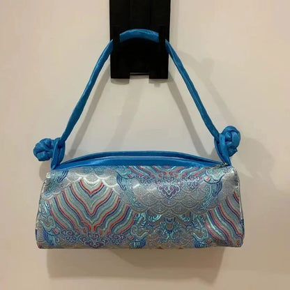 Luxury Silk Embroidered Women’s Handbag – Fashion Elegant Tote Clutch, Handmade Cosplay Style Evening Purse