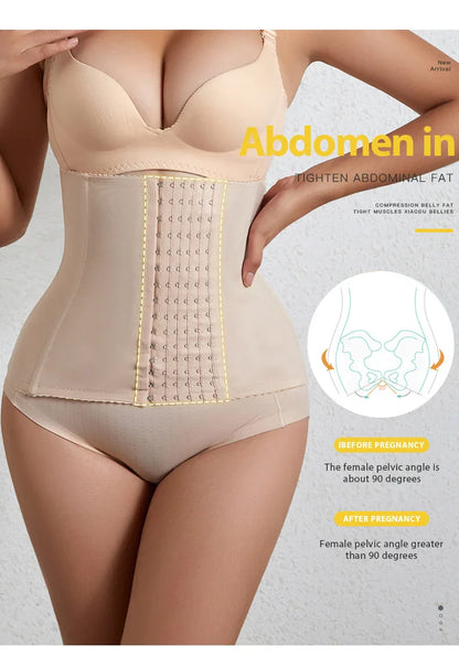 Women’s Slimming Waist Trainer Belt — Tummy Control Body Shaper, Fat Compression Girdle & Firm Corset Shapewear
