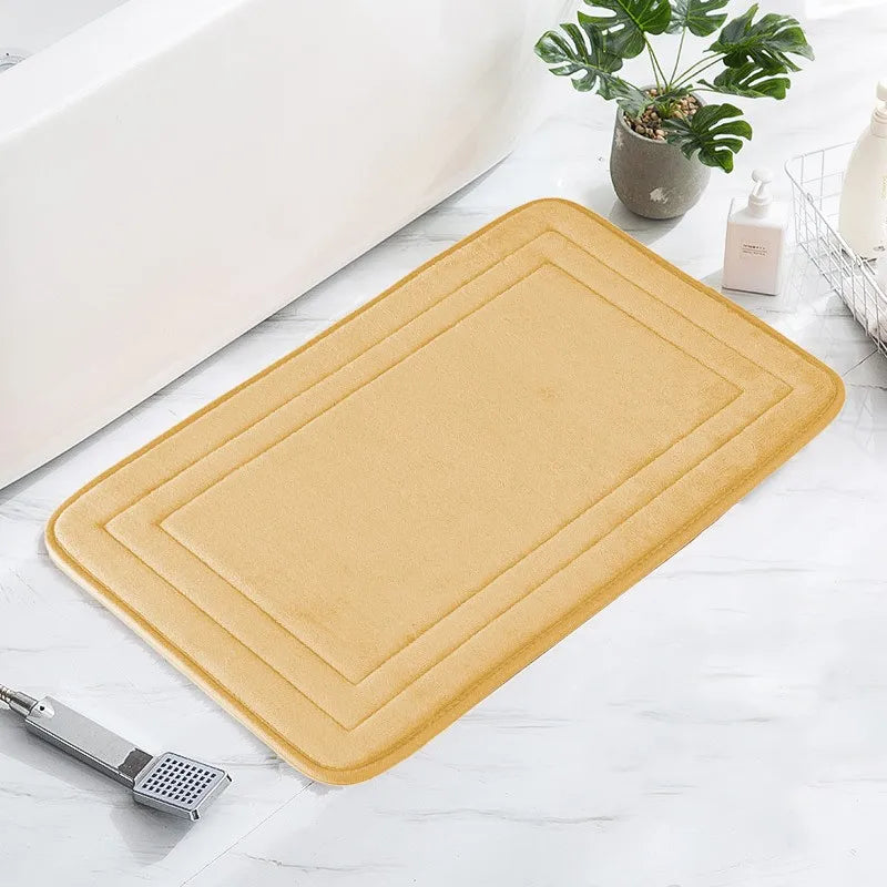 Non-Slip Bathroom Mat - Soft, Comfortable Absorbent Floor Carpet, Machine Washable & Quick-Dry Shower Room Doormat