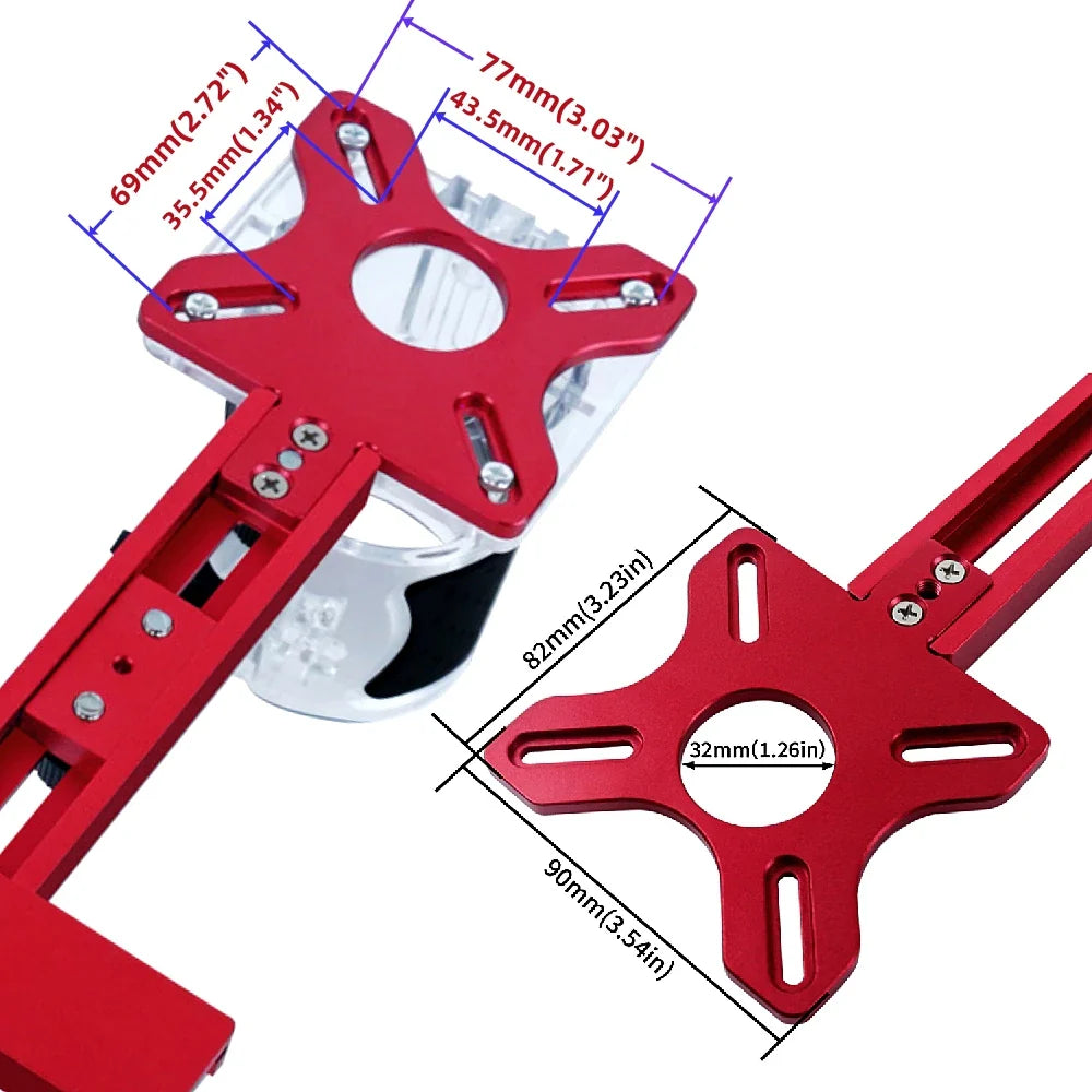 3 in 1 Router Milling Groove Bracket - Woodworking Circular Cutting and Milling Auxiliary Tool, Aluminum Router Circle Cutting Jig
