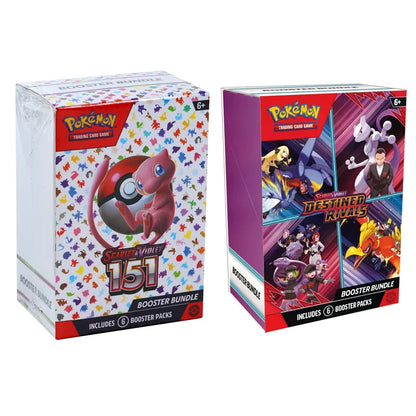 Pokemon V10 Booster Bundle - Destined Rivals, Prismatic Evolutions, Scarlet & Violet 151 English Trading Cards Gift Set