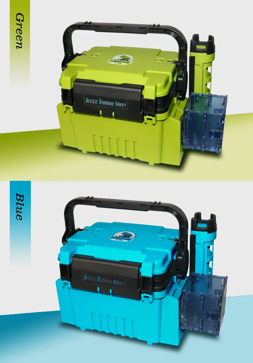ILURE Multifunction Fishing Tackle Box – Big Storage Tool Box with Rod & Cup Holders for Fishing Accessories