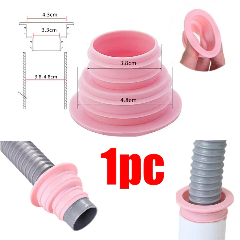Silicone Bathroom & Kitchen Sink Seal Ring – Anti-Odor, Leak-Proof Floor Drain & Washing Machine Pipe Connector
