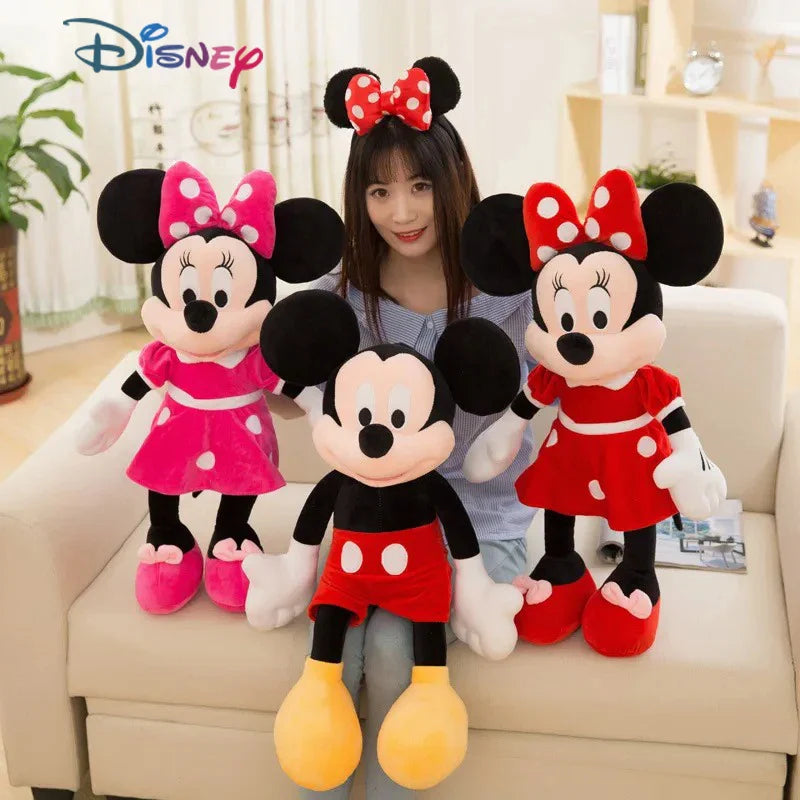 Disney Mickey & Minnie 35cm Plush Toy Cute Couple Red Pink Gift for Kids