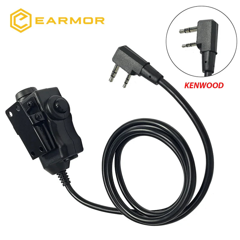 EARMOR M32 MOD4 Shooting Earmuffs – Tactical Noise Reduction Headset with Helmet ARC Rail & Kenwood PTT Adapter