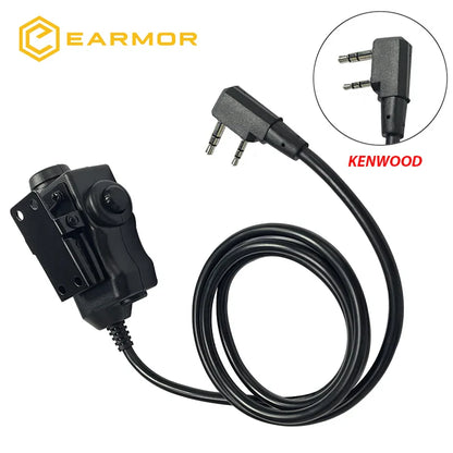 EARMOR M32 MOD4 Shooting Earmuffs – Tactical Noise Reduction Headset with Helmet ARC Rail & Kenwood PTT Adapter