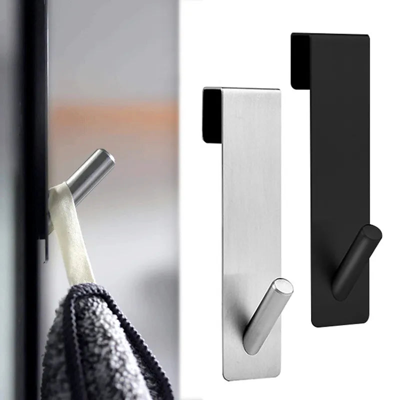 Stainless Steel S-Shape Over Glass Door Shower Towel Rack - Bathroom Bathrobe Hanger Holder Hooks