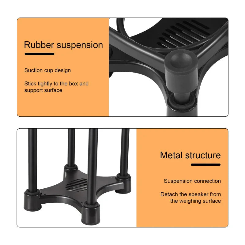 Desktop Speaker Stands – Removable Shock Absorber Monitor Audio Brackets for 5/6/8-Inch Speakers