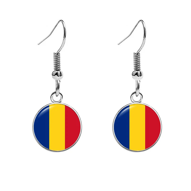 France National Flag Earrings - Multicolor Country Flag Jewelry for Women, Travel Pride & Celebration Gifts