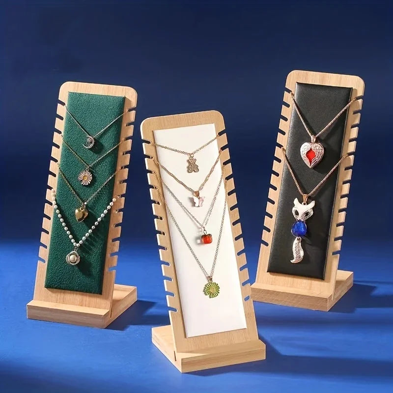 Creative Solid Wooden Necklace Display Frame – Pendant Support Jewelry Display Stand