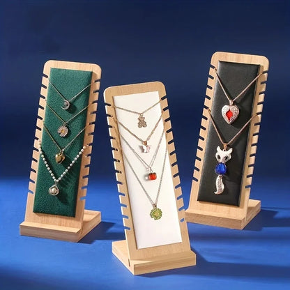 Creative Solid Wooden Necklace Display Frame – Pendant Support Jewelry Display Stand