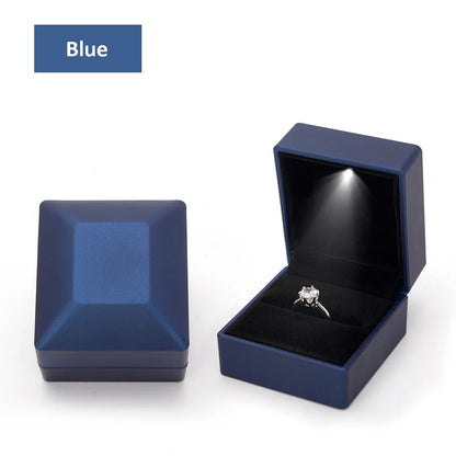 LED Light Ring Box – Red Wine Jewelry Gift Box for Proposal, Engagement & Wedding | Valentine's Day Anniversary