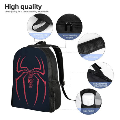 Custom Spider-Man Web Backpack – Water-Resistant School & College Bag for Men and Women