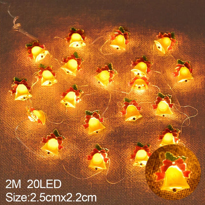 2M 20LED Santa Claus & Snowflake Light String – Christmas Decoration for Home, Xmas Tree, Kids Gift, and New Year 2025