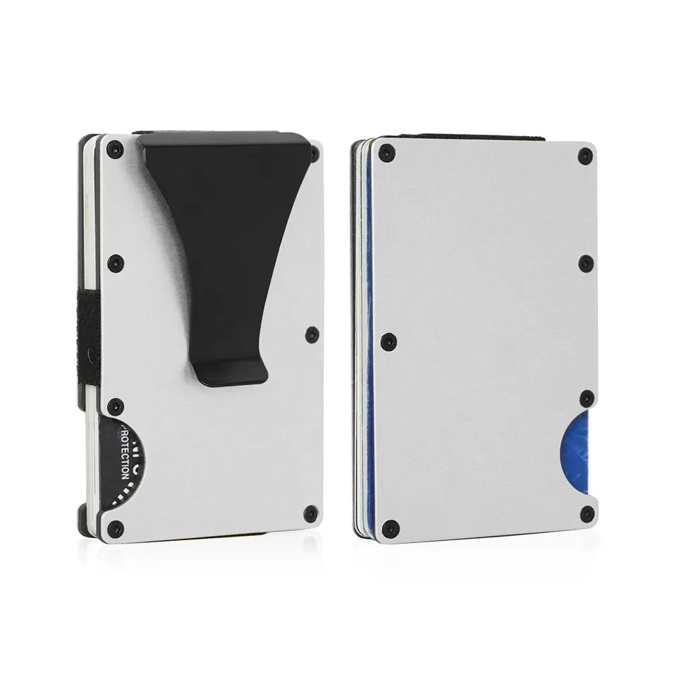 RFID Blocking Metal Wallet – Slim Aluminum Credit Card Holder & Money Clip for Business and ID, 2024 All Colors