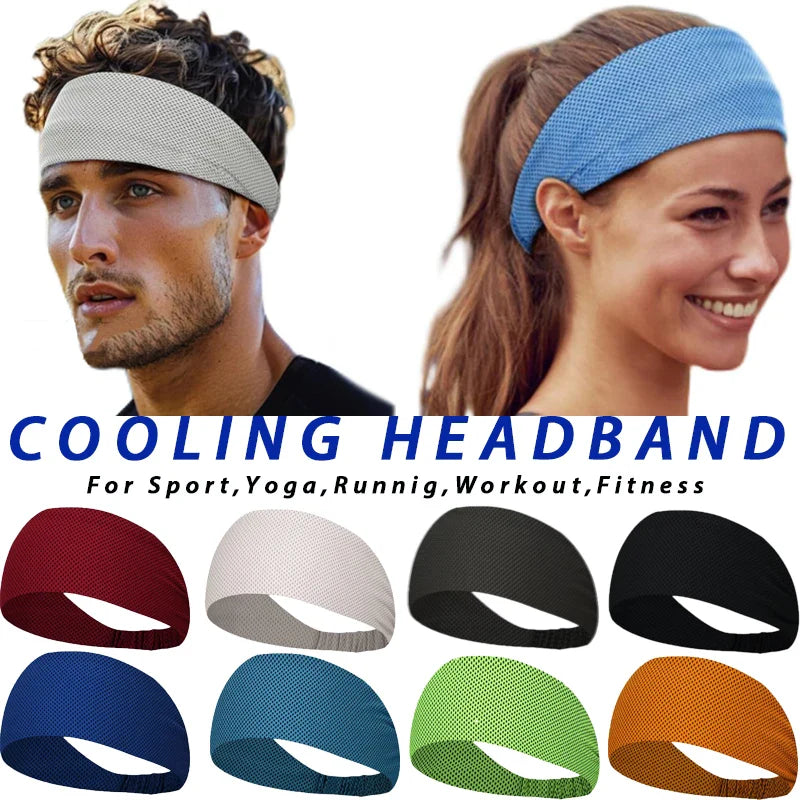 Cooling Sports Headband for Men & Women – Elastic Non-Slip Moisture-Wicking Sweatband for Running, Gym, Yoga & Hiking