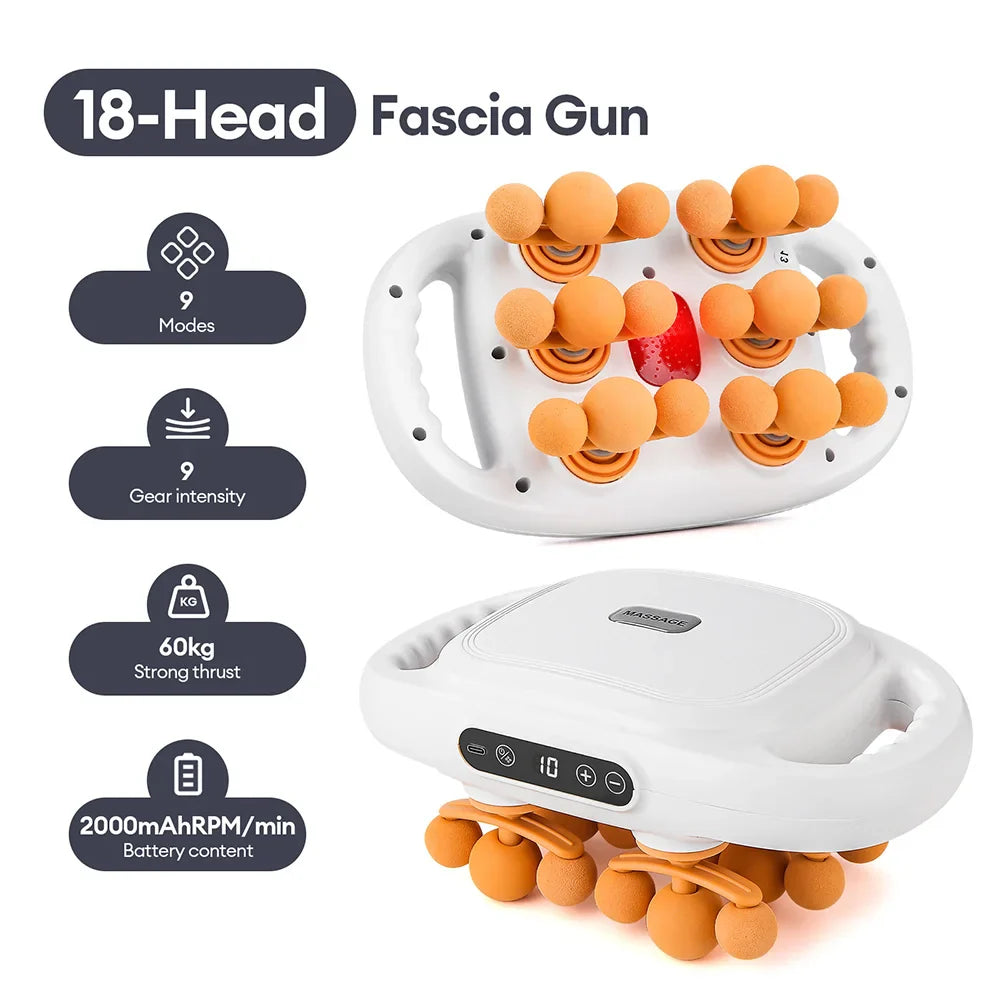 16-Head Fascia Massage Gun – High-Frequency Vibration Body Massager for Back, Waist, Neck, and Shoulders, Muscle Relief