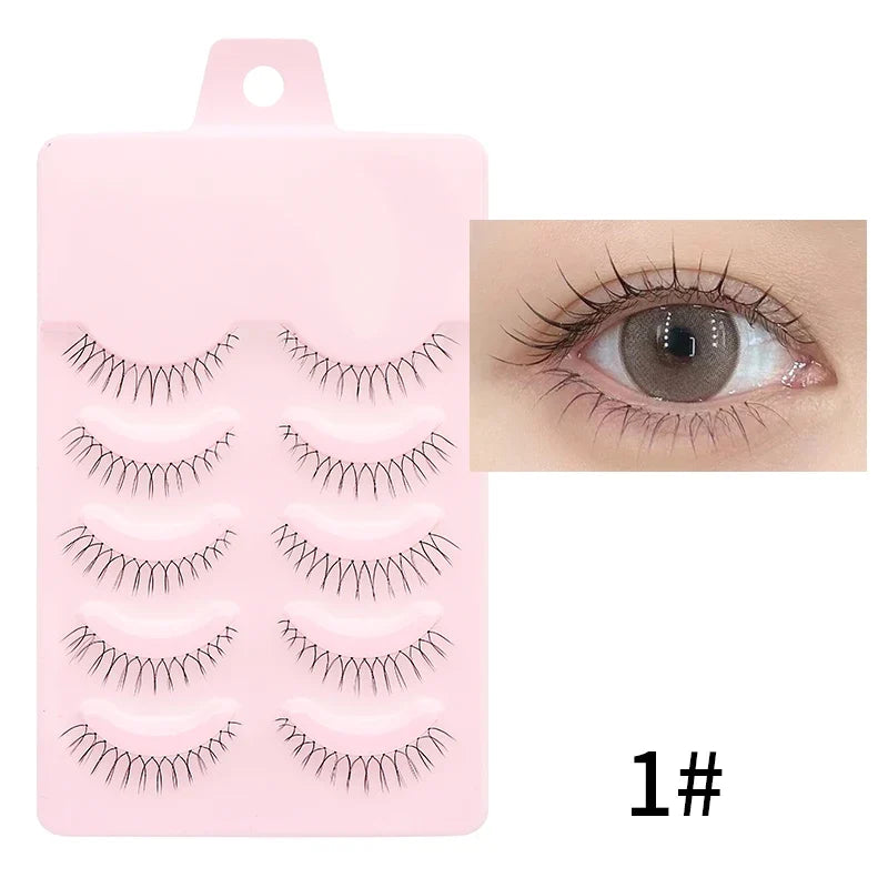 Manga Style Soft Natural False Eyelashes Wispy Thick Daily Wear Makeup Lashes