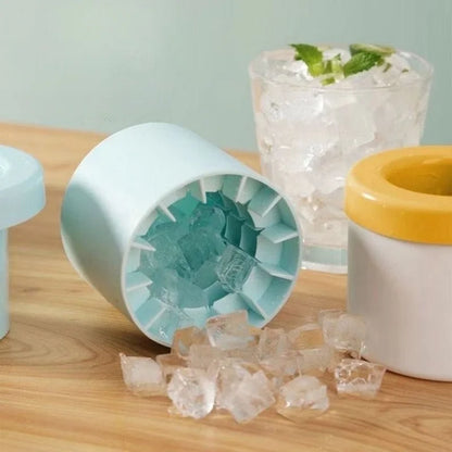 Mini Silicone Ice Cube Mold – Round Ice Bucket & DIY Ice Storage Box for Refrigerator, Creative Barware Tool