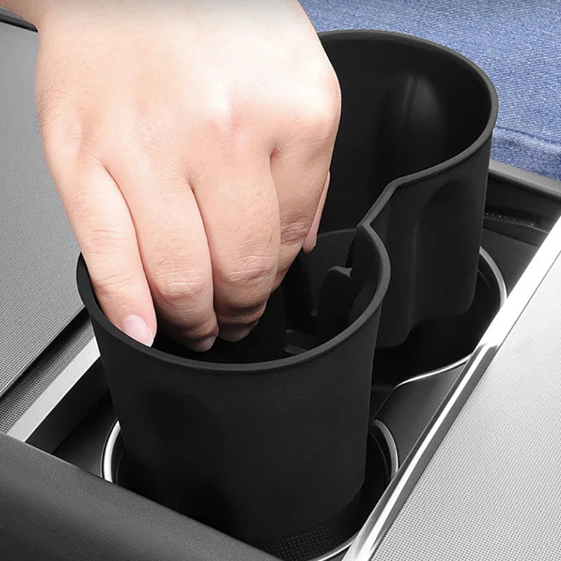 Tesla Model Y Juniper 2025 Silicone Cup Holder – Center Console Drink Bottle Rack for Front & Rear Seats Interior Accessory