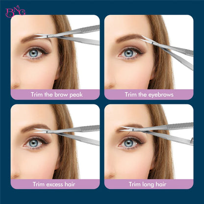 Stainless Steel Eyebrow Makeup Scissors – Curved & Straight Cuticle Trimmer Beauty Tool