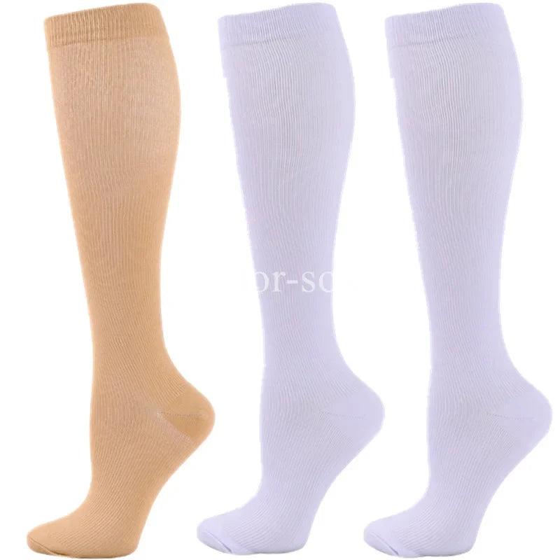 3 Pairs Knee High Compression Socks – Anti-Fatigue Support Stockings for Varicose Veins, Pain Relief & Sports Recovery (Men & Women)