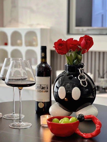 Original High-Style Ceramic Boom Vase – Ins-Style Home Decoration for Living Room, Corridor, Entrance & Balcony