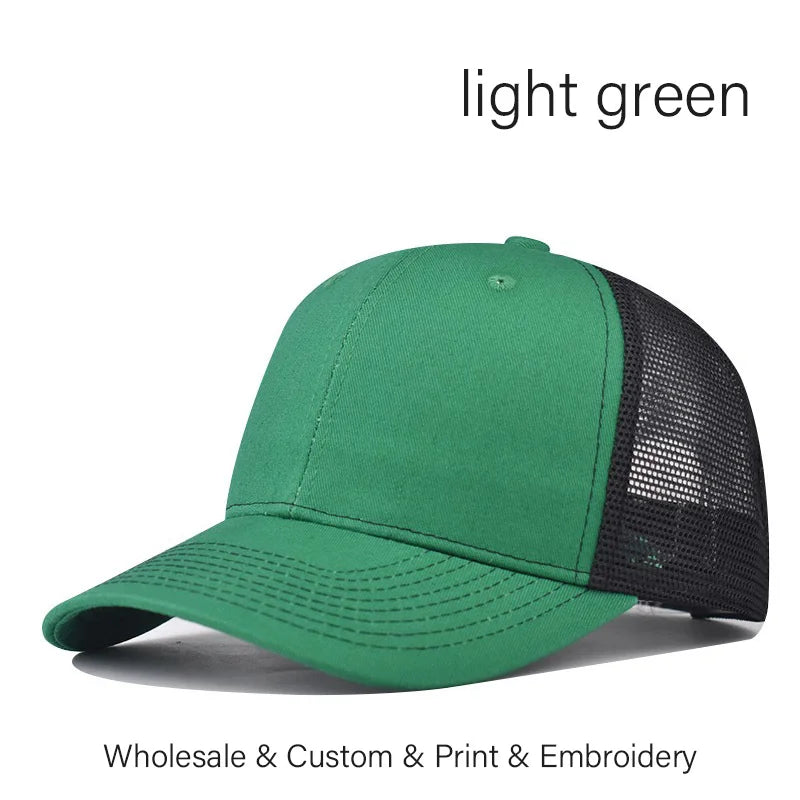 Custom Embroidered Baseball Cap - DIY Logo Mesh Hat for Men & Women, Adjustable Cotton Unisex Cap