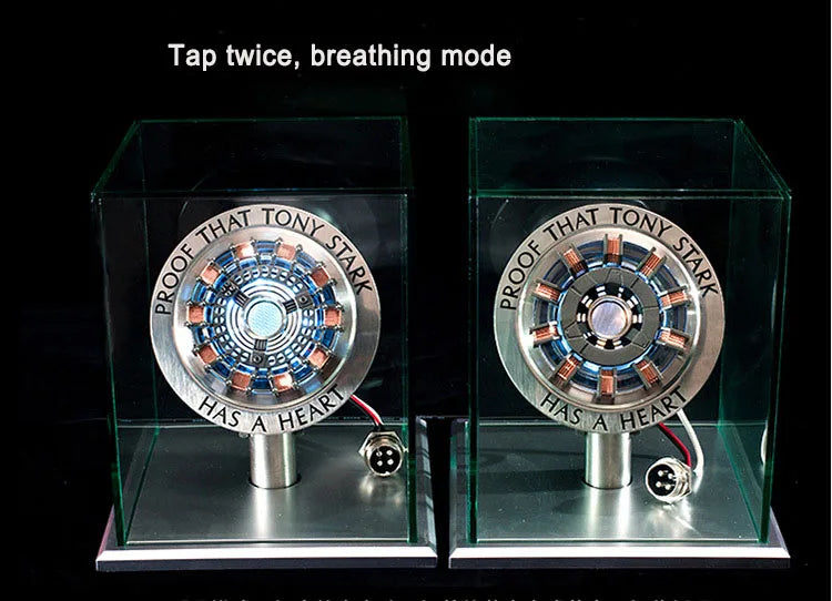 Avenger Iron Man MK1 Arc Reactor – Tony Stark Heart of Mark Figure with LED Light, 1:1 Cosplay Toy Chest Lamp for Kids Gift