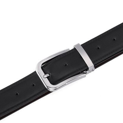Men’s Pin Buckle Cowskin Leather Belt – High-Quality Designer Waist Strap, Luxury Fashion Accessory