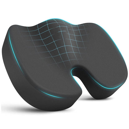 U-Shaped Memory Foam Coccyx Seat Cushion – Tailbone Pain Relief Pillow for Chair, Car & Office Use