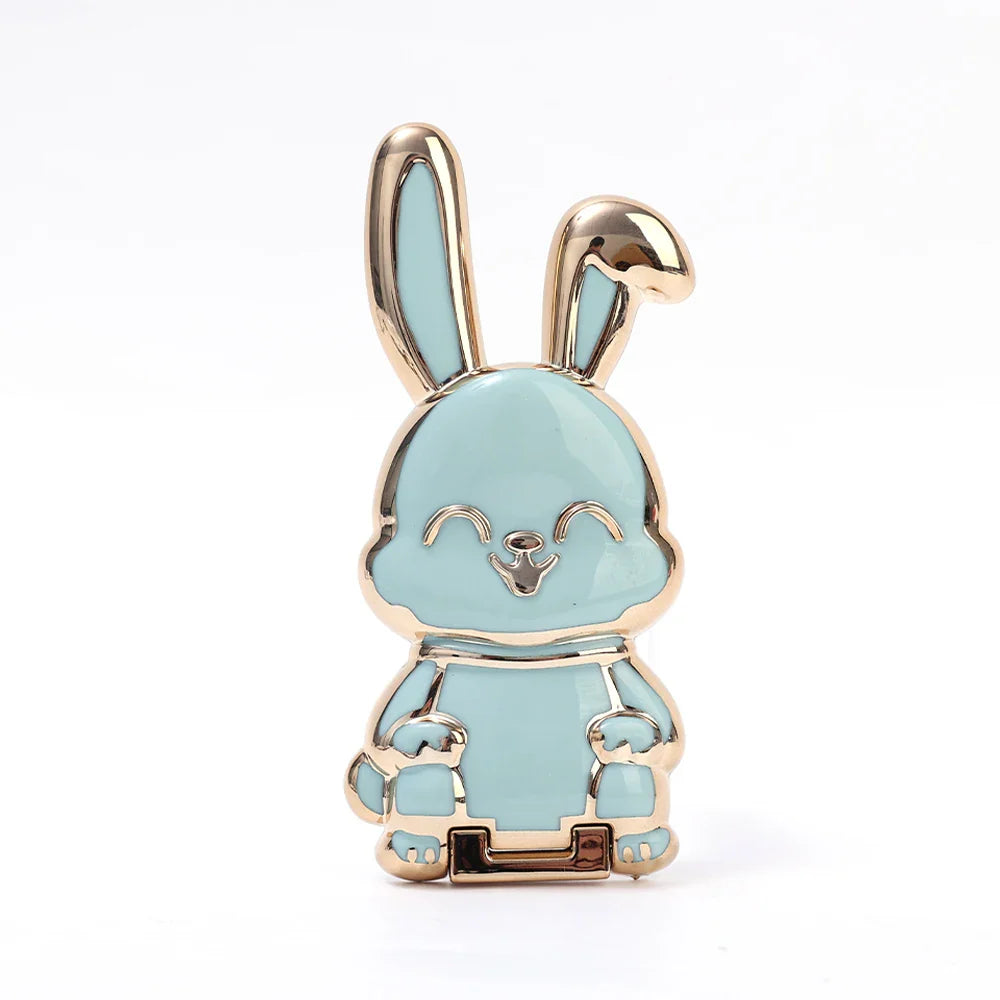 Universal Bunny Phone Ring Holder – 2-in-1 Foldable Cellphone Stand with Cute 3D Rabbit Finger Bracket